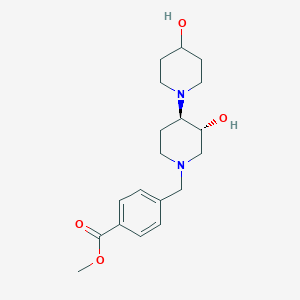 molecular formula C19H28N2O4 B4911748 methyl 4-[[(3R,4R)-3-hydroxy-4-(4-hydroxypiperidin-1-yl)piperidin-1-yl]methyl]benzoate 