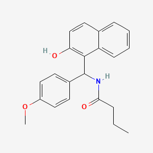 molecular formula C22H23NO3 B4911754 N-[(2-hydroxy-1-naphthyl)(4-methoxyphenyl)methyl]butanamide 