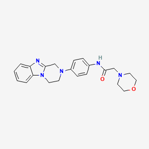 molecular formula C22H25N5O2 B4911835 N-[4-(3,4-dihydropyrazino[1,2-a]benzimidazol-2(1H)-yl)phenyl]-2-(4-morpholinyl)acetamide 