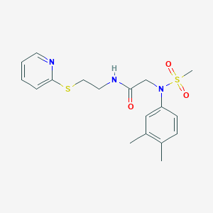 molecular formula C18H23N3O3S2 B4912078 N~2~-(3,4-dimethylphenyl)-N~2~-(methylsulfonyl)-N~1~-[2-(2-pyridinylthio)ethyl]glycinamide 