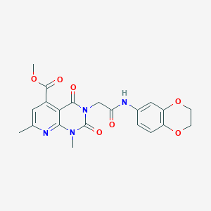 molecular formula C21H20N4O7 B4912238 METHYL 3-{[(2,3-DIHYDRO-1,4-BENZODIOXIN-6-YL)CARBAMOYL]METHYL}-1,7-DIMETHYL-2,4-DIOXO-1H,2H,3H,4H-PYRIDO[2,3-D]PYRIMIDINE-5-CARBOXYLATE 