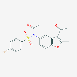 molecular formula C19H16BrNO5S B491417 N-(3-acetyl-2-methyl-1-benzofuran-5-yl)-N-(4-bromophenyl)sulfonylacetamide CAS No. 380324-40-3