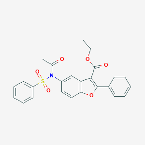 molecular formula C25H21NO6S B491425 Ethyl 5-[acetyl(benzenesulfonyl)amino]-2-phenyl-1-benzofuran-3-carboxylate CAS No. 406475-90-9