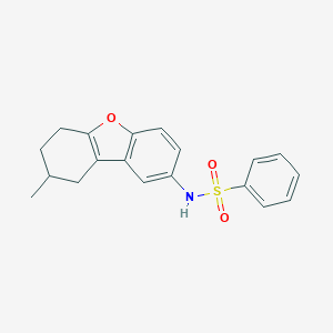 molecular formula C19H19NO3S B491457 N-(8-methyl-6,7,8,9-tetrahydrodibenzo[b,d]furan-2-yl)benzenesulfonamide CAS No. 406474-69-9
