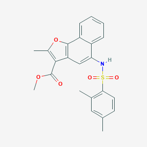 molecular formula C23H21NO5S B491528 METHYL 5-(2,4-DIMETHYLBENZENESULFONAMIDO)-2-METHYLNAPHTHO[1,2-B]FURAN-3-CARBOXYLATE CAS No. 421580-06-5