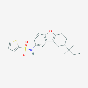molecular formula C21H25NO3S2 B491574 N-[12-(2-methylbutan-2-yl)-8-oxatricyclo[7.4.0.0^{2,7}]trideca-1(9),2(7),3,5-tetraen-4-yl]thiophene-2-sulfonamide CAS No. 518330-16-0
