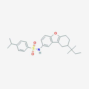 molecular formula C26H33NO3S B491586 N-[12-(2-methylbutan-2-yl)-8-oxatricyclo[7.4.0.0^{2,7}]trideca-1(9),2(7),3,5-tetraen-4-yl]-4-(propan-2-yl)benzene-1-sulfonamide CAS No. 518321-73-8
