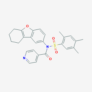 molecular formula C27H26N2O4S B491616 N-(6,7,8,9-tetrahydrodibenzo[b,d]furan-2-yl)-N-((2,4,5-trimethylphenyl)sulfonyl)isonicotinamide CAS No. 518319-67-0