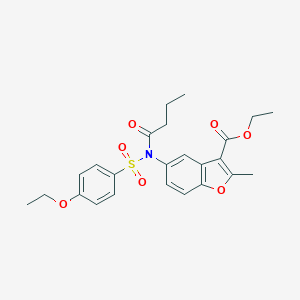 molecular formula C24H27NO7S B491648 ethyl 5-(N-((4-ethoxyphenyl)sulfonyl)butyramido)-2-methylbenzofuran-3-carboxylate CAS No. 518318-22-4