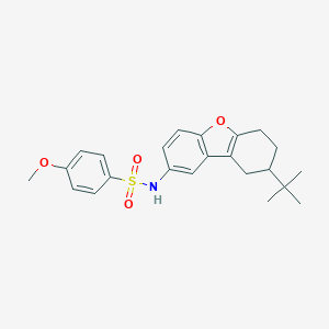 molecular formula C23H27NO4S B491653 4-METHOXY-N-[8-(2-METHYL-2-PROPANYL)-6,7,8,9-TETRAHYDRODIBENZO[B,D]FURAN-2-YL]BENZENESULFONAMIDE CAS No. 518318-35-9