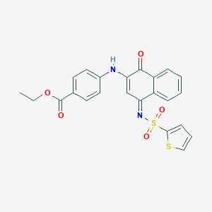 B491691 (Z)-ethyl 4-((1-oxo-4-((thiophen-2-ylsulfonyl)imino)-1,4-dihydronaphthalen-2-yl)amino)benzoate CAS No. 518300-87-3