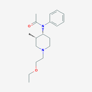 molecular formula C18H28N2O2 B049170 Acetamide, N-(1-(2-ethoxyethyl)-3-methyl-4-piperidinyl)-N-phenyl-, cis- CAS No. 125080-87-7