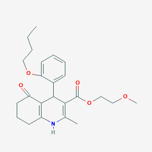 molecular formula C24H31NO5 B4917581 2-Methoxyethyl 4-(2-butoxyphenyl)-2-methyl-5-oxo-1,4,5,6,7,8-hexahydroquinoline-3-carboxylate 