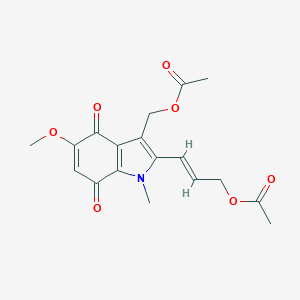 molecular formula C18H19NO7 B049176 1H-Indole-4,7-dione, 3-((acetyloxy)methyl)-2-(3-(acetyloxy)-1-propenyl)-5-methoxy-1-methyl-, (E)- CAS No. 114560-26-8