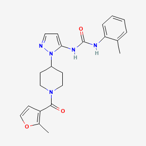 molecular formula C22H25N5O3 B4917606 N-{1-[1-(2-methyl-3-furoyl)-4-piperidinyl]-1H-pyrazol-5-yl}-N'-(2-methylphenyl)urea 