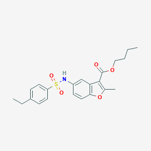 molecular formula C22H25NO5S B491781 Butyl 5-(4-ethylbenzenesulfonamido)-2-methyl-1-benzofuran-3-carboxylate CAS No. 477487-60-8