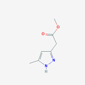 molecular formula C7H10N2O2 B049183 甲基2-(5-甲基-1H-吡唑-3-基)乙酸酯 CAS No. 113465-94-4