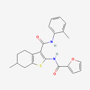 molecular formula C22H22N2O3S B4918610 N-[6-methyl-3-[(2-methylphenyl)carbamoyl]-4,5,6,7-tetrahydro-1-benzothiophen-2-yl]furan-2-carboxamide 