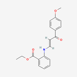 molecular formula C19H19NO4 B4918646 ethyl 2-{[(1E)-3-(4-methoxyphenyl)-3-oxoprop-1-en-1-yl]amino}benzoate 