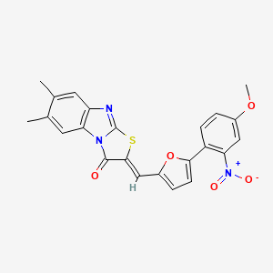molecular formula C23H17N3O5S B4918674 2-{(Z)-1-[5-(4-METHOXY-2-NITROPHENYL)-2-FURYL]METHYLIDENE}-6,7-DIMETHYL[1,3]THIAZOLO[3,2-A][1,3]BENZIMIDAZOL-3-ONE 