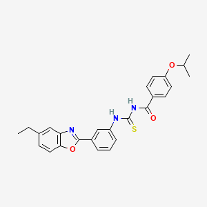 molecular formula C26H25N3O3S B4918718 N-{[3-(5-ethyl-1,3-benzoxazol-2-yl)phenyl]carbamothioyl}-4-(propan-2-yloxy)benzamide 