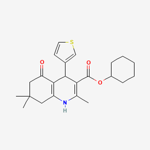 molecular formula C23H29NO3S B4918796 Cyclohexyl 2,7,7-trimethyl-5-oxo-4-(thiophen-3-yl)-1,4,5,6,7,8-hexahydroquinoline-3-carboxylate 