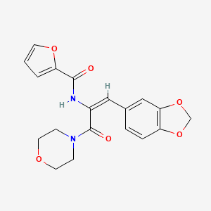 molecular formula C19H18N2O6 B4918892 N-[(E)-1-(1,3-benzodioxol-5-yl)-3-morpholin-4-yl-3-oxoprop-1-en-2-yl]furan-2-carboxamide 