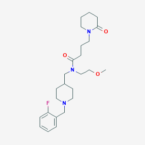 molecular formula C25H38FN3O3 B4919012 N-{[1-(2-fluorobenzyl)-4-piperidinyl]methyl}-N-(2-methoxyethyl)-4-(2-oxo-1-piperidinyl)butanamide 