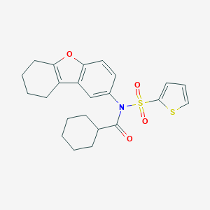 molecular formula C23H25NO4S2 B491922 N-(6,7,8,9-tetrahydrodibenzo[b,d]furan-2-yl)-N-(thiophen-2-ylsulfonyl)cyclohexanecarboxamide CAS No. 691370-11-3