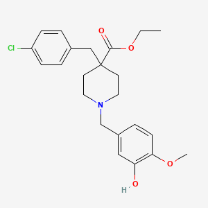 molecular formula C23H28ClNO4 B4919367 ethyl 4-(4-chlorobenzyl)-1-(3-hydroxy-4-methoxybenzyl)-4-piperidinecarboxylate 