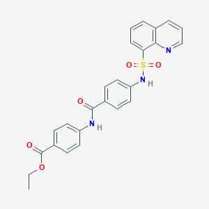 molecular formula C25H21N3O5S B491939 Ethyl 4-(4-(quinoline-8-sulfonamido)benzamido)benzoate CAS No. 713096-59-4