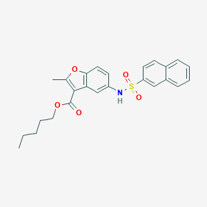 molecular formula C25H25NO5S B491944 Pentyl 2-methyl-5-(naphthalene-2-sulfonamido)benzofuran-3-carboxylate CAS No. 421579-48-8