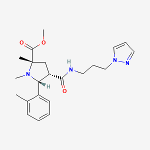 molecular formula C22H30N4O3 B4919447 methyl (2S,4S,5R)-1,2-dimethyl-5-(2-methylphenyl)-4-(3-pyrazol-1-ylpropylcarbamoyl)pyrrolidine-2-carboxylate 