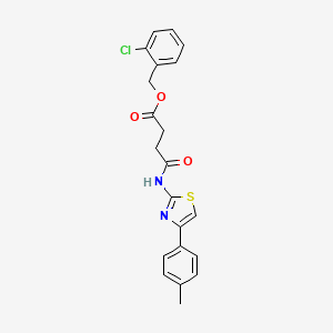 molecular formula C21H19ClN2O3S B4919558 2-chlorobenzyl 4-{[4-(4-methylphenyl)-1,3-thiazol-2-yl]amino}-4-oxobutanoate 