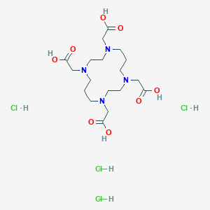 molecular formula C18H36Cl4N4O8 B049196 2-[4,8,11-Tris(carboxymethyl)-1,4,8,11-tetrazacyclotetradec-1-yl]acetic acid;tetrahydrochloride CAS No. 78668-42-5