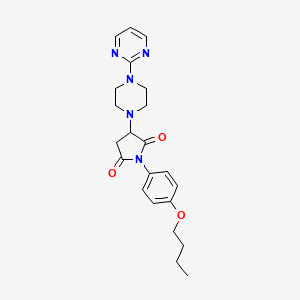 molecular formula C22H27N5O3 B4919613 1-(4-Butoxyphenyl)-3-[4-(pyrimidin-2-yl)piperazin-1-yl]pyrrolidine-2,5-dione 
