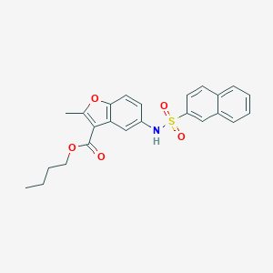 molecular formula C24H23NO5S B491962 Butyl 2-methyl-5-(naphthalene-2-sulfonamido)benzofuran-3-carboxylate CAS No. 477487-63-1