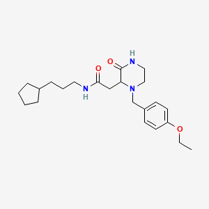 molecular formula C23H35N3O3 B4919632 N-(3-cyclopentylpropyl)-2-[1-(4-ethoxybenzyl)-3-oxo-2-piperazinyl]acetamide 
