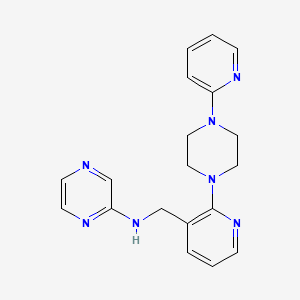 molecular formula C19H21N7 B4919640 N-({2-[4-(2-pyridinyl)-1-piperazinyl]-3-pyridinyl}methyl)-2-pyrazinamine 
