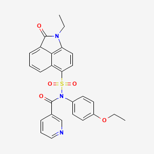 molecular formula C27H23N3O5S B4919677 N-(4-ethoxyphenyl)-N-[(1-ethyl-2-oxo-1,2-dihydrobenzo[cd]indol-6-yl)sulfonyl]nicotinamide 