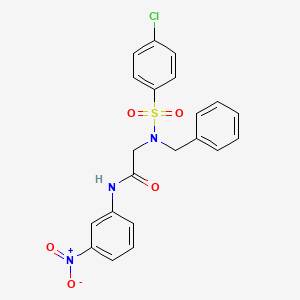 molecular formula C21H18ClN3O5S B4919717 N~2~-benzyl-N~2~-[(4-chlorophenyl)sulfonyl]-N~1~-(3-nitrophenyl)glycinamide 