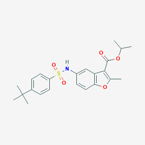 molecular formula C23H27NO5S B491976 propan-2-yl 5-(4-tert-butylbenzenesulfonamido)-2-methyl-1-benzofuran-3-carboxylate CAS No. 420832-18-4