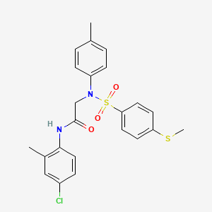 molecular formula C23H23ClN2O3S2 B4919778 N~1~-(4-chloro-2-methylphenyl)-N~2~-(4-methylphenyl)-N~2~-{[4-(methylthio)phenyl]sulfonyl}glycinamide 