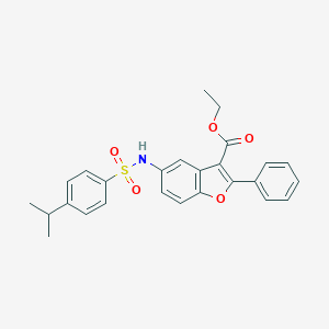 molecular formula C26H25NO5S B491981 ethyl 2-phenyl-5-[4-(propan-2-yl)benzenesulfonamido]-1-benzofuran-3-carboxylate CAS No. 442553-75-5