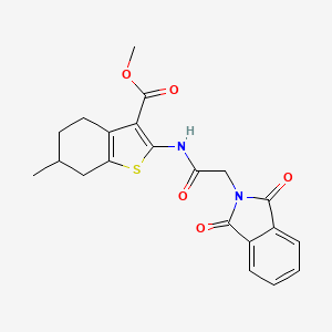 molecular formula C21H20N2O5S B4919895 methyl 2-{[(1,3-dioxo-1,3-dihydro-2H-isoindol-2-yl)acetyl]amino}-6-methyl-4,5,6,7-tetrahydro-1-benzothiophene-3-carboxylate 