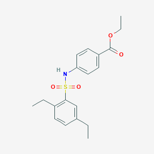 molecular formula C19H23NO4S B491990 ETHYL 4-(2,5-DIETHYLBENZENESULFONAMIDO)BENZOATE CAS No. 670266-69-0
