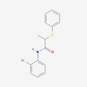 molecular formula C15H14BrNOS B4919927 N-(2-bromophenyl)-2-(phenylthio)propanamide 