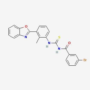molecular formula C22H16BrN3O2S B4919932 N-{[3-(1,3-benzoxazol-2-yl)-2-methylphenyl]carbamothioyl}-3-bromobenzamide 