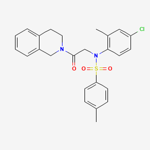 molecular formula C25H25ClN2O3S B4920024 N-(4-chloro-2-methylphenyl)-N-[2-(3,4-dihydro-2(1H)-isoquinolinyl)-2-oxoethyl]-4-methylbenzenesulfonamide 