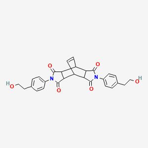 molecular formula C28H26N2O6 B4920050 4,10-bis[4-(2-hydroxyethyl)phenyl]-4,10-diazatetracyclo[5.5.2.0~2,6~.0~8,12~]tetradec-13-ene-3,5,9,11-tetrone 